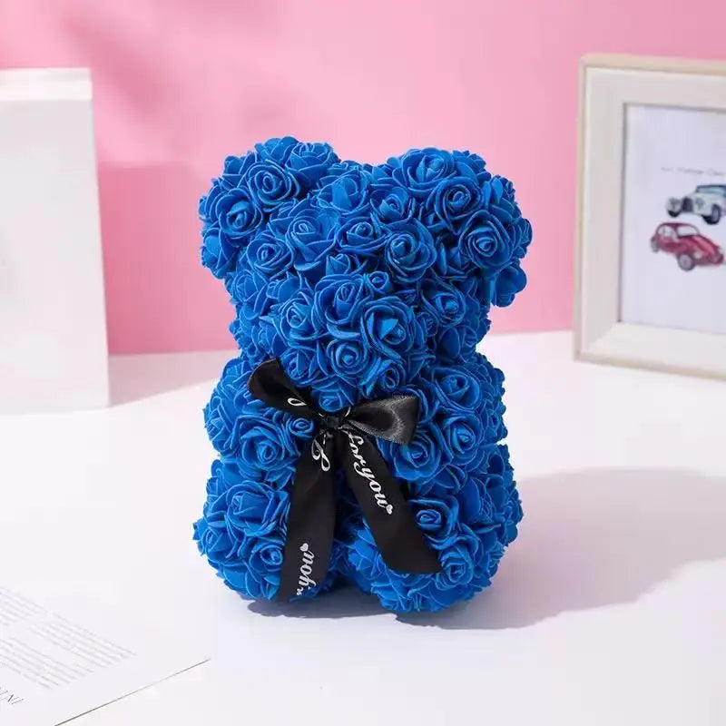 A TEDDY BEAR MADE OF ROSES