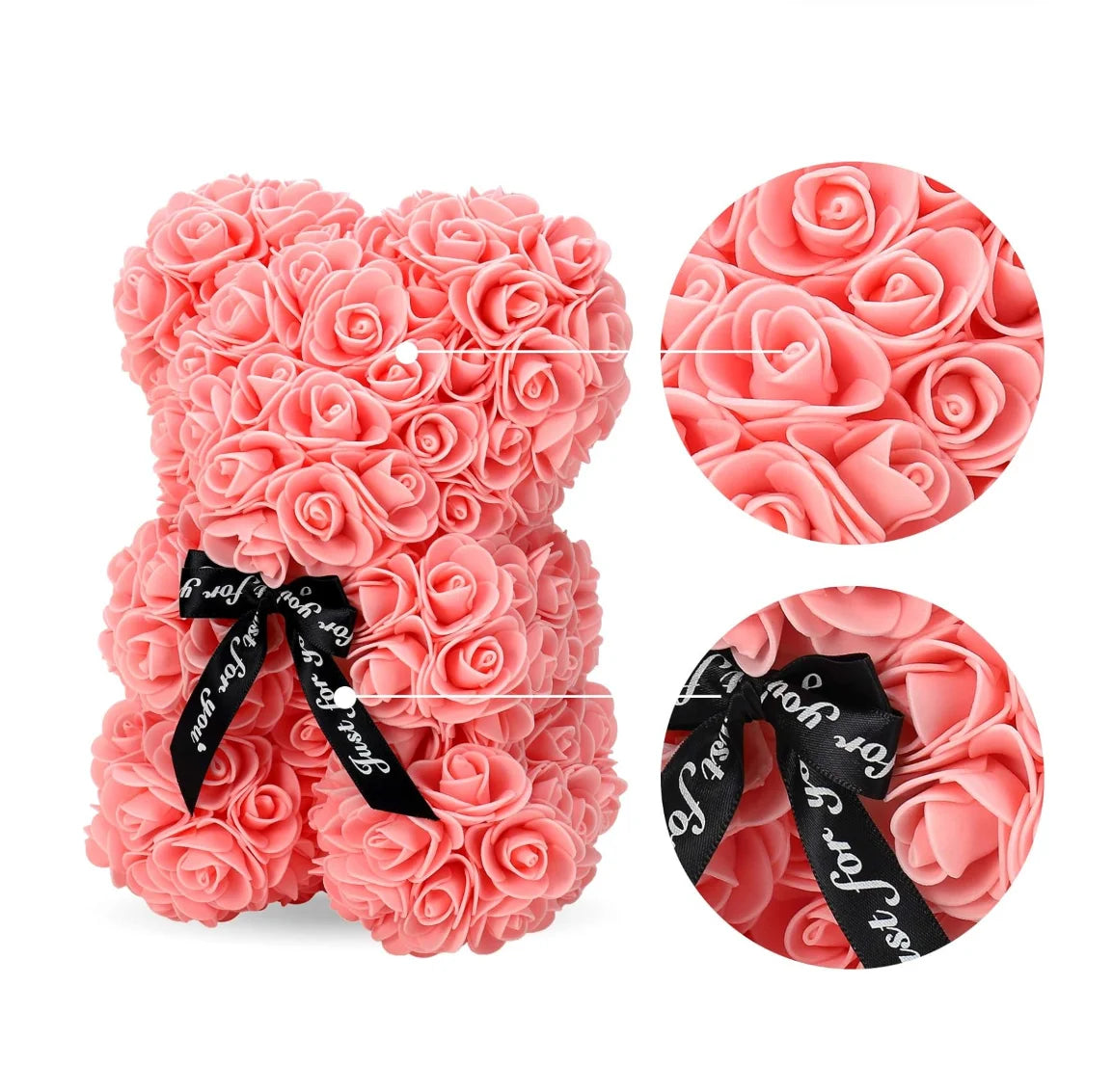 A TEDDY BEAR MADE OF ROSES