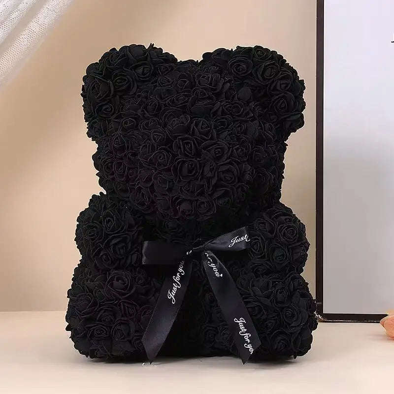 A TEDDY BEAR MADE OF ROSES