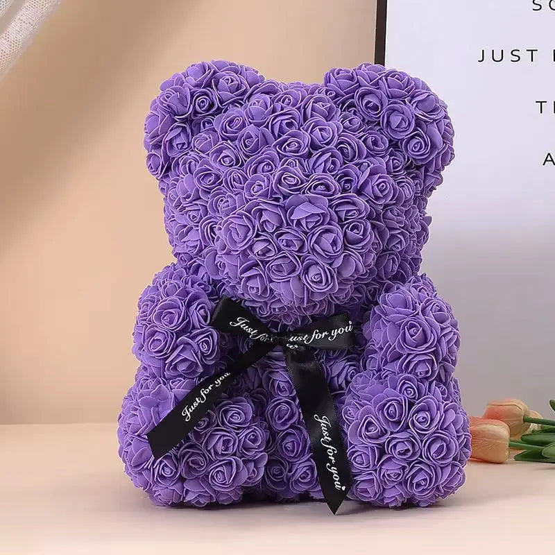 A TEDDY BEAR MADE OF ROSES