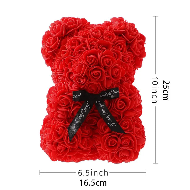 A TEDDY BEAR MADE OF ROSES