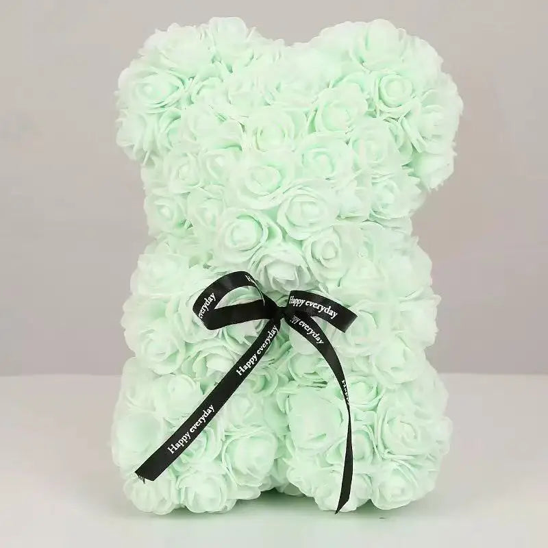 A TEDDY BEAR MADE OF ROSES